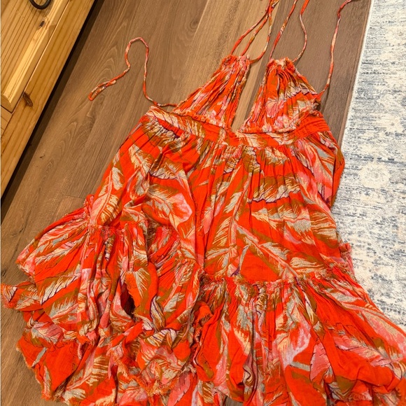 Free People 100 degree printed mini dress - tropical size SMALL - Picture 4 of 5